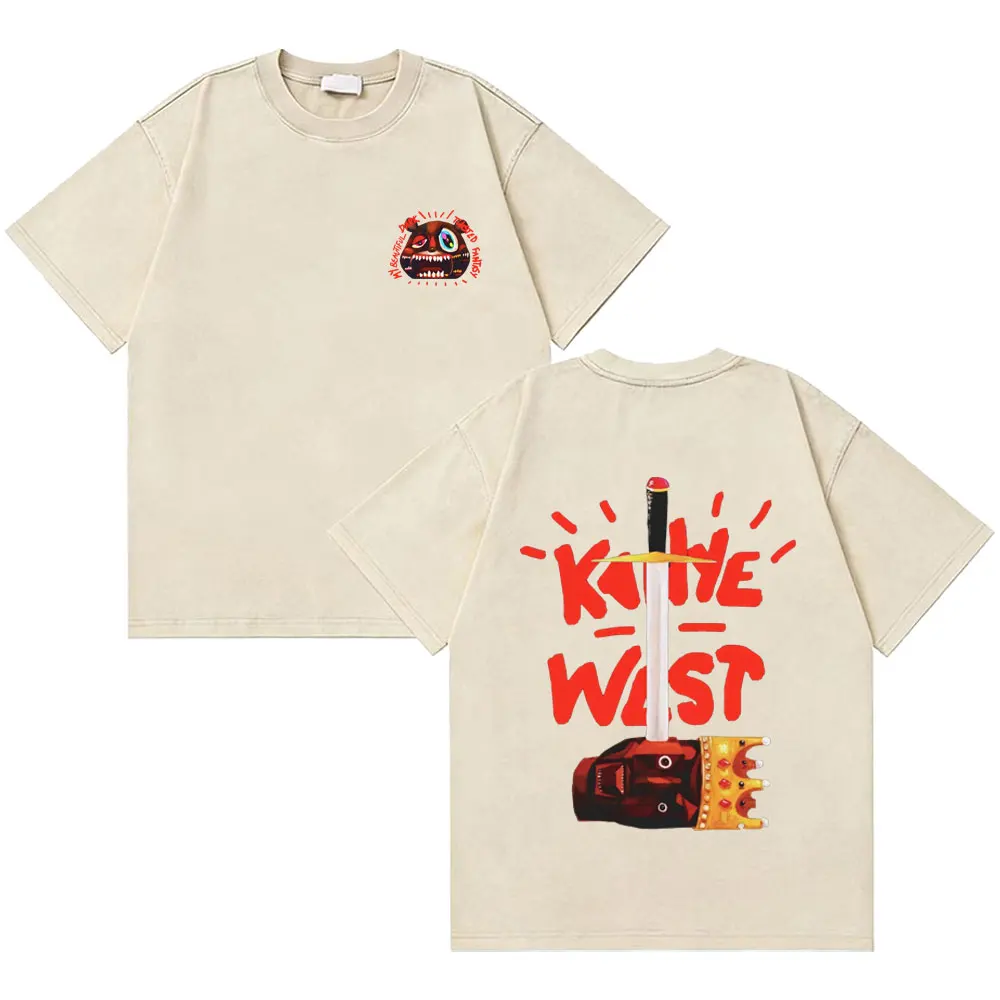 Rapper Kanye West My Beautiful Dark Twisted Fantasy Vintage Washed T-shirt Men Women Summer Hip Hop High Quality Cotton T Shirts
Rapper Kanye West My Beautiful Dark Twisted Fantasy Vintage Washed T-shirt Men Women Summer Hip Hop High Quality Cotton T Shirts