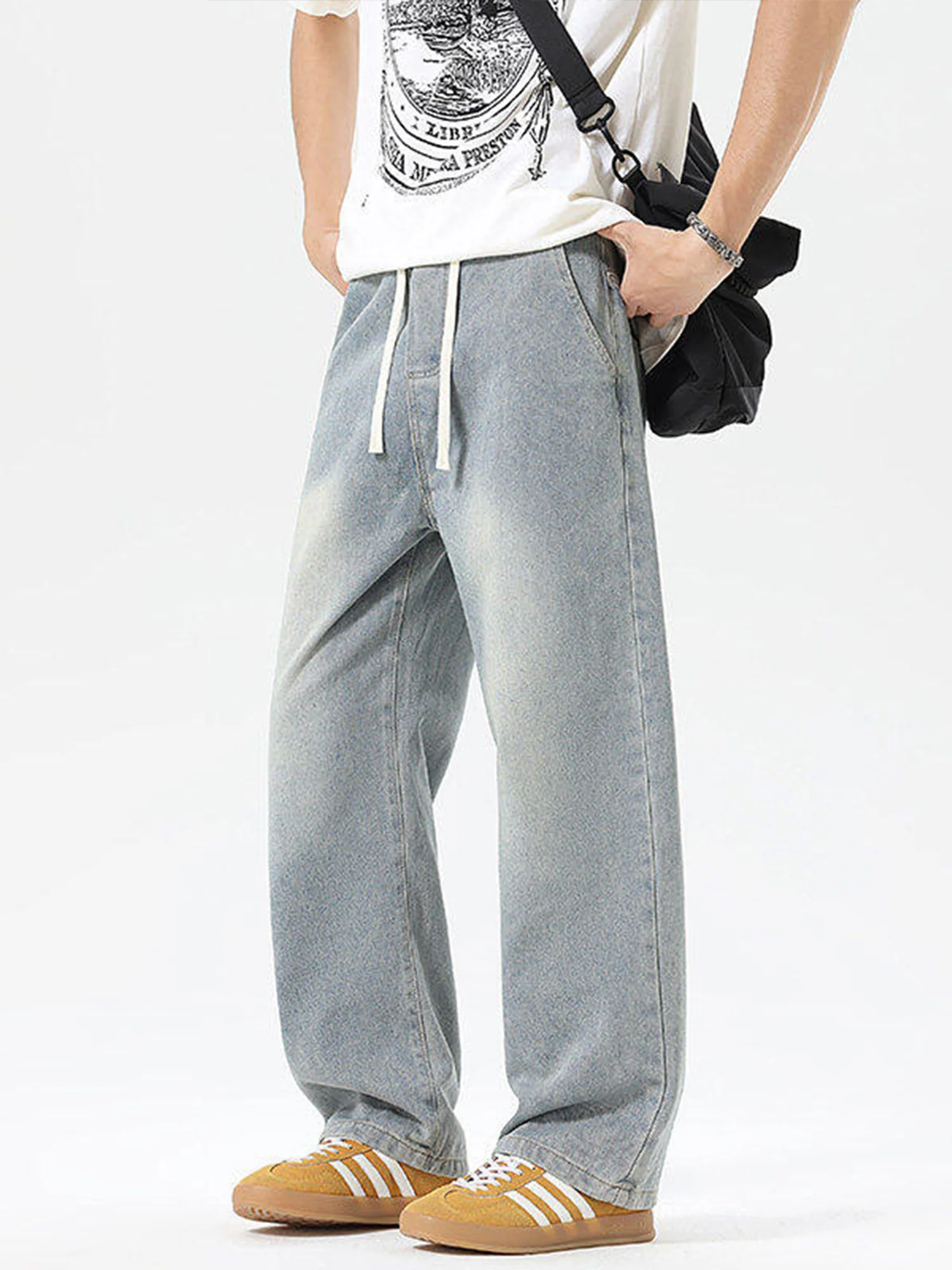 Waed Vintage Men's Straight Leg Wide Leg Jeans Summer American Retro High Street Large Size Trendy Casual Cotton Denim
Waed Vintage Men's Straight Leg Wide Leg Jeans Summer American Retro High Street Large Size Trendy Casual Cotton Denim