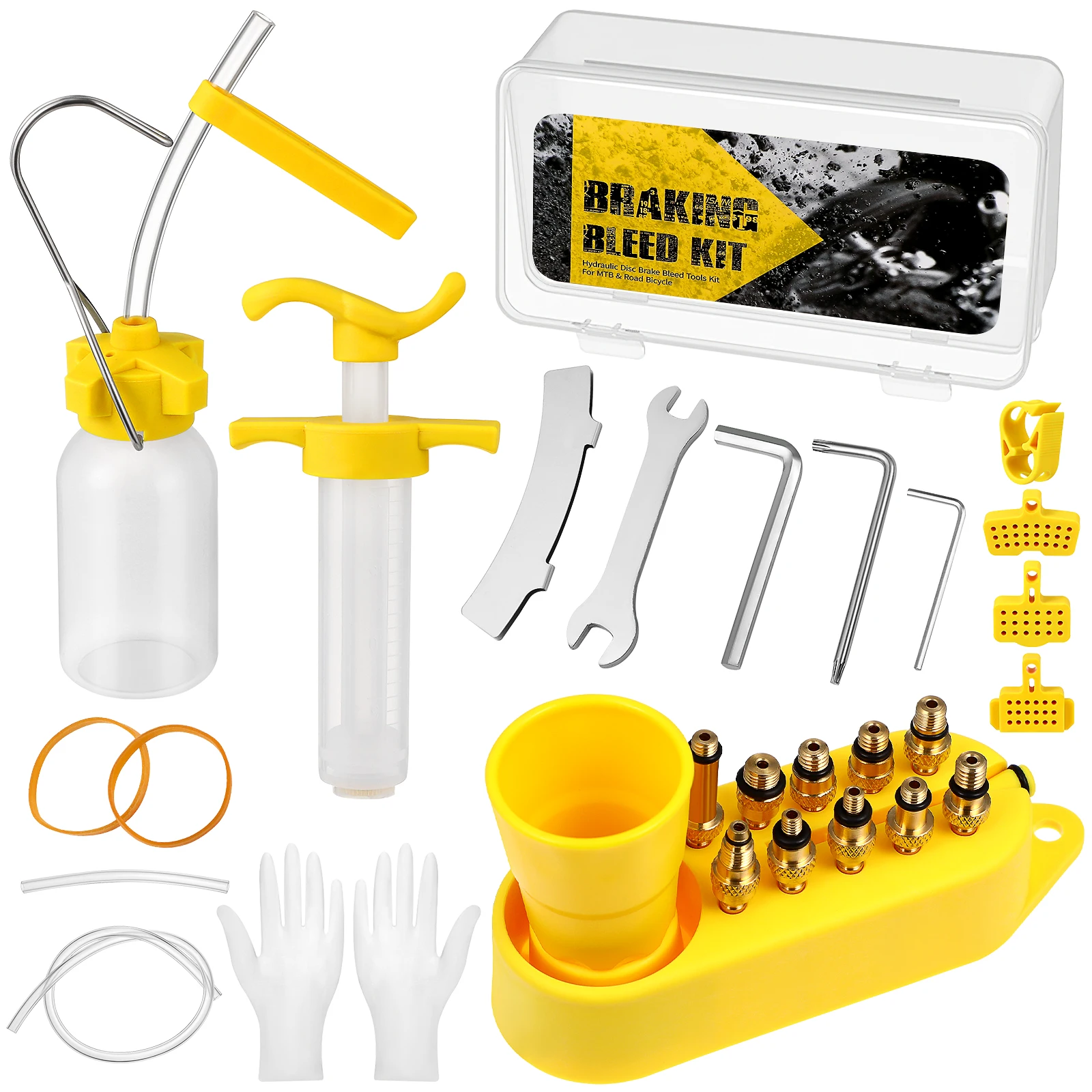 Complete Bike Brake Bleed Kit with Multi Oiler and Adapters for Mineral Oil Filling Smooth Operation Compatible with Common
Complete Bike Brake Bleed Kit with Multi Oiler and Adapters for Mineral Oil Filling Smooth Operation Compatible with Common