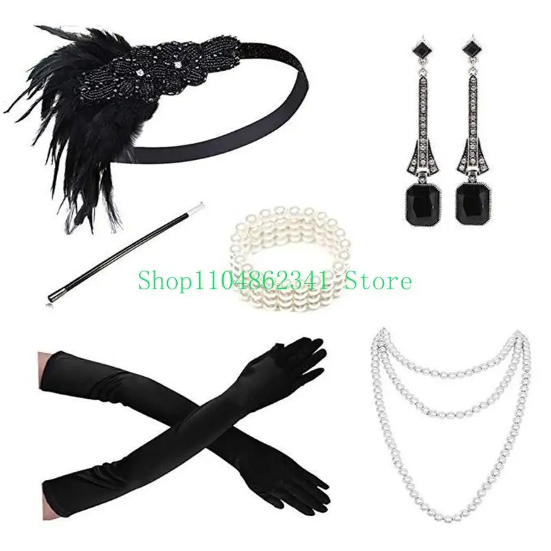 652F 1920s Dancers Costume Accessories Set Headband Long Gloves Necklace Props
652F 1920s Dancers Costume Accessories Set Headband Long Gloves Necklace Props
