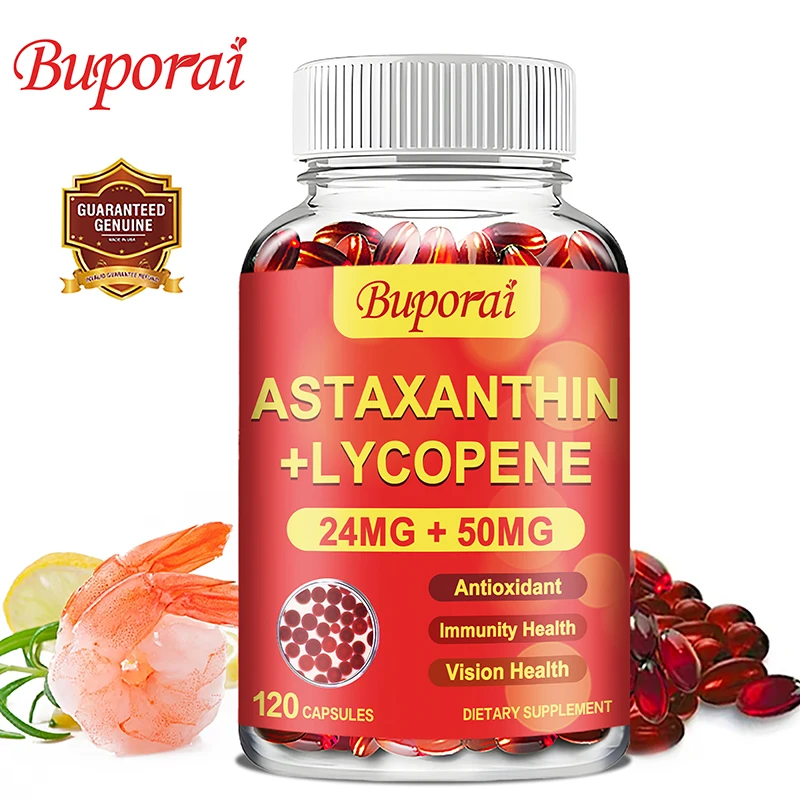 Astaxanthin + Lycopene Capsules - Supports Heart, Joint and Eye Health, Promotes Blood Circulation, Boosts Immunity, Non-GMO
Astaxanthin + Lycopene Capsules - Supports Heart, Joint and Eye Health, Promotes Blood Circulation, Boosts Immunity, Non-GMO