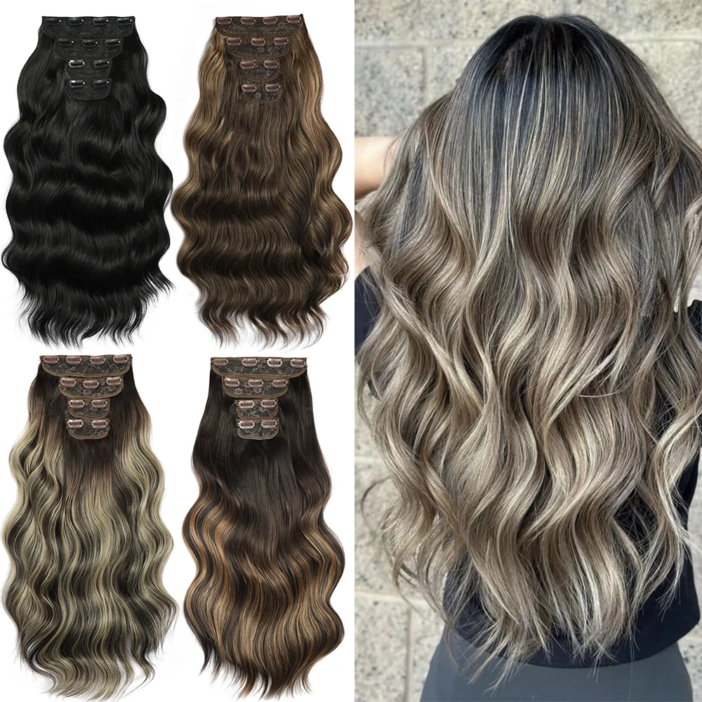 Clip In Hair Extensions 220g 22 Inch Long Water Wave Hair Extension For Women Full Head Synthetic Hair Extensions Hairpieces
Clip In Hair Extensions 220g 22 Inch Long Water Wave Hair Extension For Women Full Head Synthetic Hair Extensions Hairpieces