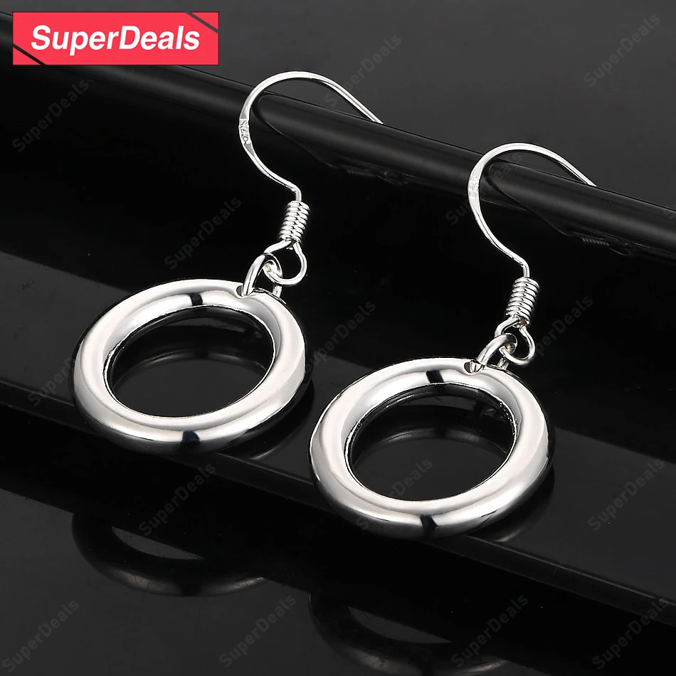 SuperDeals 925 Sterling Silver Smooth Hollow Round Drop Earring Fashion Simple Jewelry Women Engagement Wedding Party Fine Gift
SuperDeals 925 Sterling Silver Smooth Hollow Round Drop Earring Fashion Simple Jewelry Women Engagement Wedding Party Fine Gift