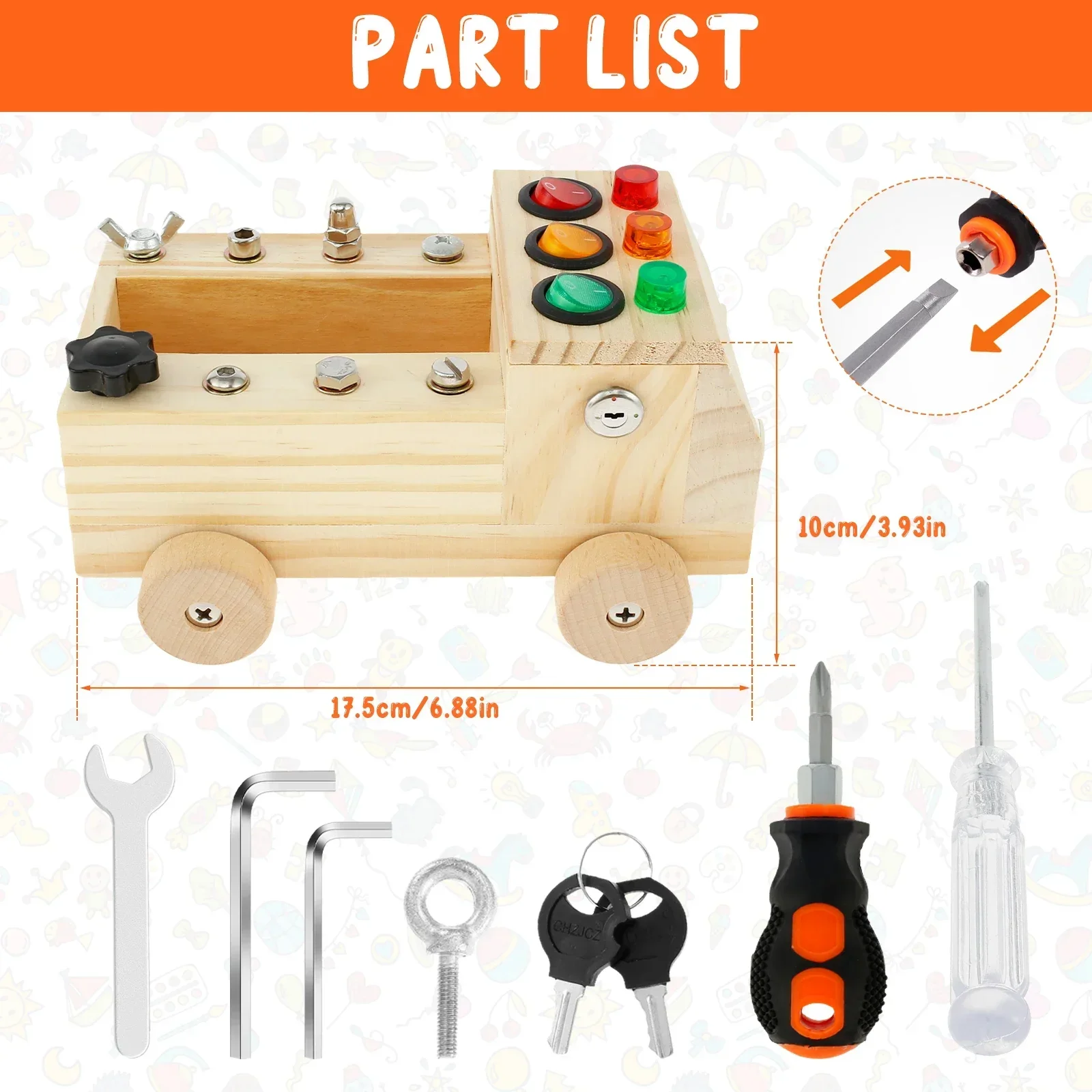 LED Light Switch Sensory Toy Wooden Montessori Slab Portable Travel Screwdriver Slabboard Educational Learning Toys Kids Gifts
LED Light Switch Sensory Toy Wooden Montessori Slab Portable Travel Screwdriver Slabboard Educational Learning Toys Kids Gifts