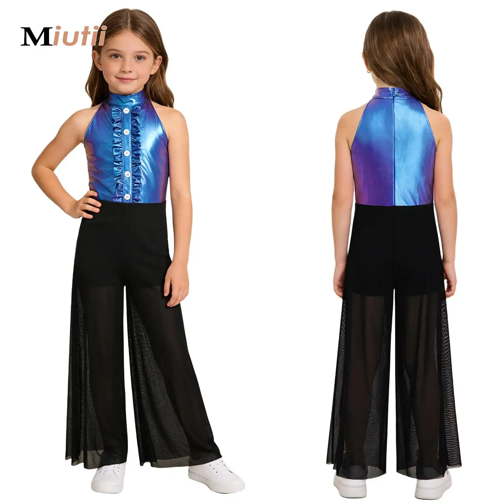 Kids Girls Sequin Shimmery Rhythmic Gymnastic Ballet Jumpsuit Sleeveless Wide-Leg One-piece Dance Modern Contemporary Costume
Kids Girls Sequin Shimmery Rhythmic Gymnastic Ballet Jumpsuit Sleeveless Wide-Leg One-piece Dance Modern Contemporary Costume