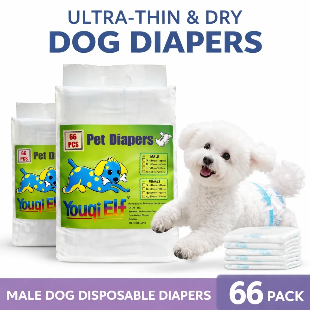 Youqi Elf New Disposable Dog Diapers, 66 Pieces, Breathable and Comfortable, Super Absorbent, Soft and Dry, Physiological Pants for Female Dogs, Available in Male and Female Sizes
Youqi Elf New Disposable Dog Diapers, 66 Pieces, Breathable and Comfortable, Super Absorbent, Soft and Dry, Physiological Pants for Female Dogs, Available in Male and Female Sizes