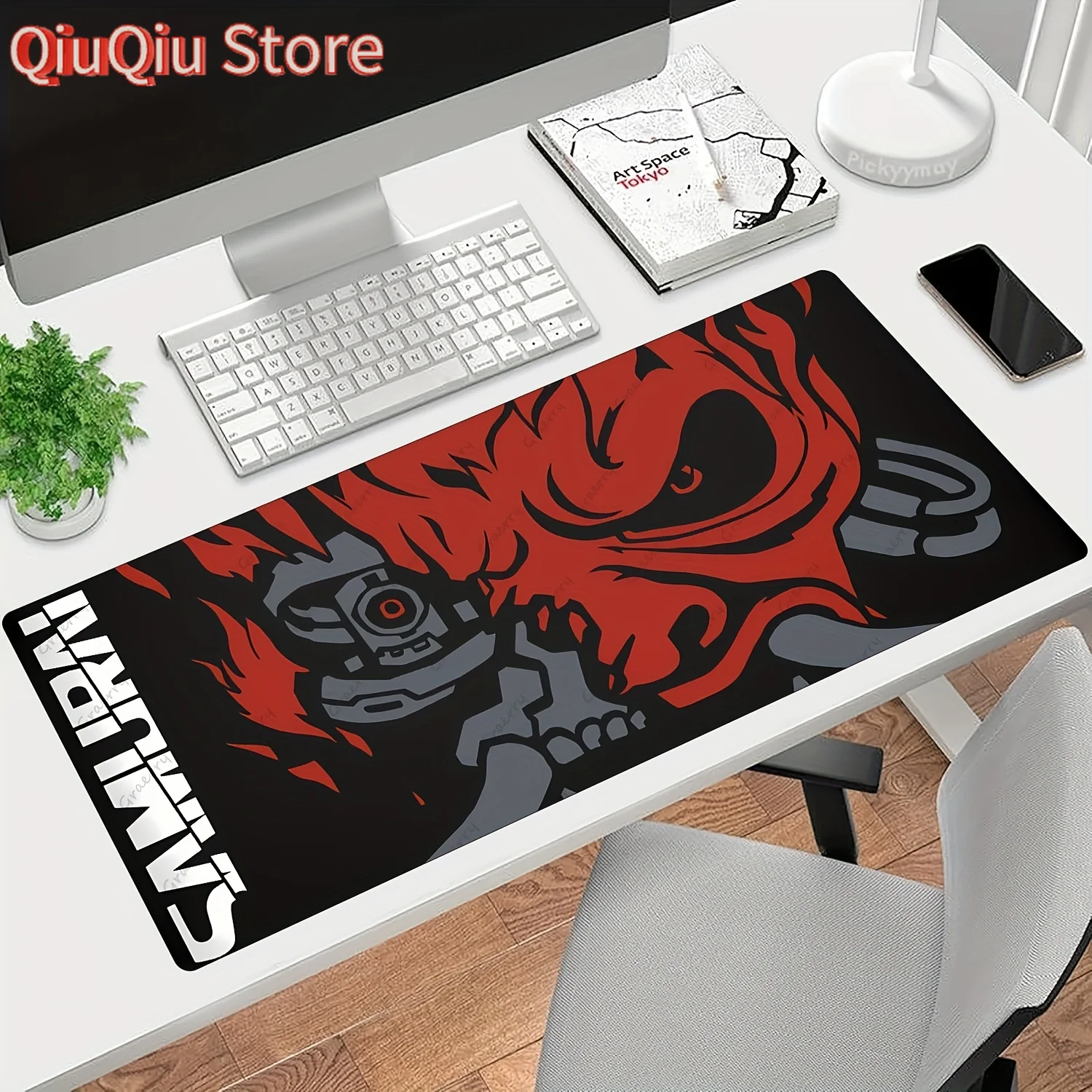 1pc Cyberpunk Samurai Large Gaming Mouse Pad - Non-Slip Rubber Base, Smooth Surface, Durable Polyester, Vibrant Red & Black Desi
1pc Cyberpunk Samurai Large Gaming Mouse Pad - Non-Slip Rubber Base, Smooth Surface, Durable Polyester, Vibrant Red & Black Desi