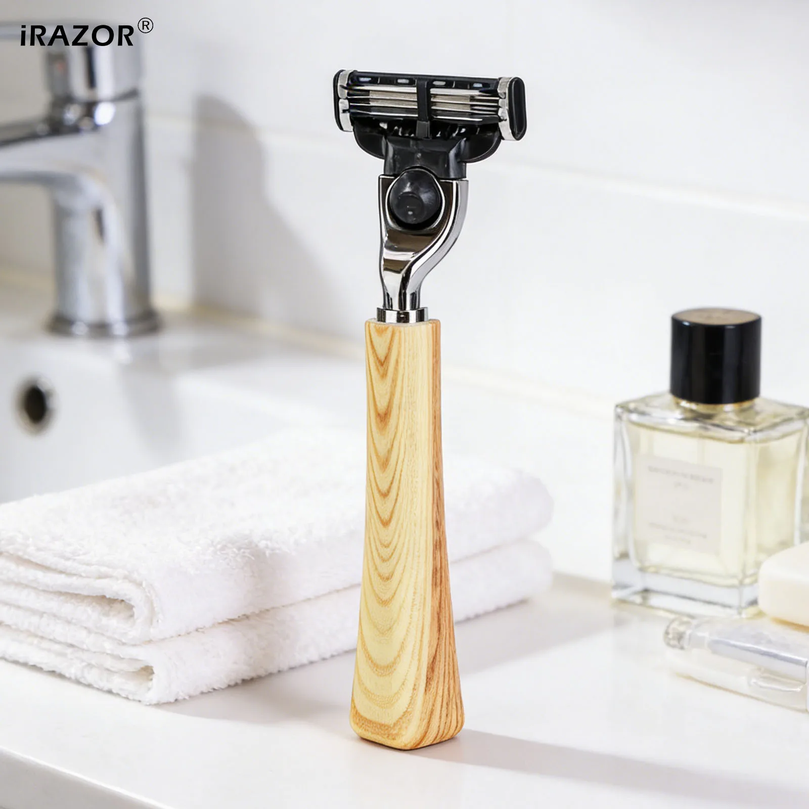 Мужская ручная бритва iRAZOR с 3 лезвиями, совместимая с сменными лезвиями Mach 3, ручка из алюминиевого сплава с текстурой под дерево, идеальный подарок для груминга
Мужская ручная бритва iRAZOR с 3 лезвиями, совместимая с сменными лезвиями Mach 3, ручка из алюминиевого сплава с текстурой под дерево, идеальный подарок для груминга