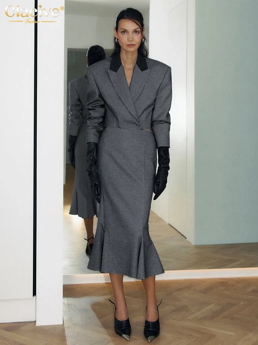 Clacive Fashion Loose Black Office 2 Piece Set Women 2025 Elegant Long Sleeve Blazer With High Waist Long Skirt Set Female 
Clacive Fashion Loose Black Office 2 Piece Set Women 2025 Elegant Long Sleeve Blazer With High Waist Long Skirt Set Female