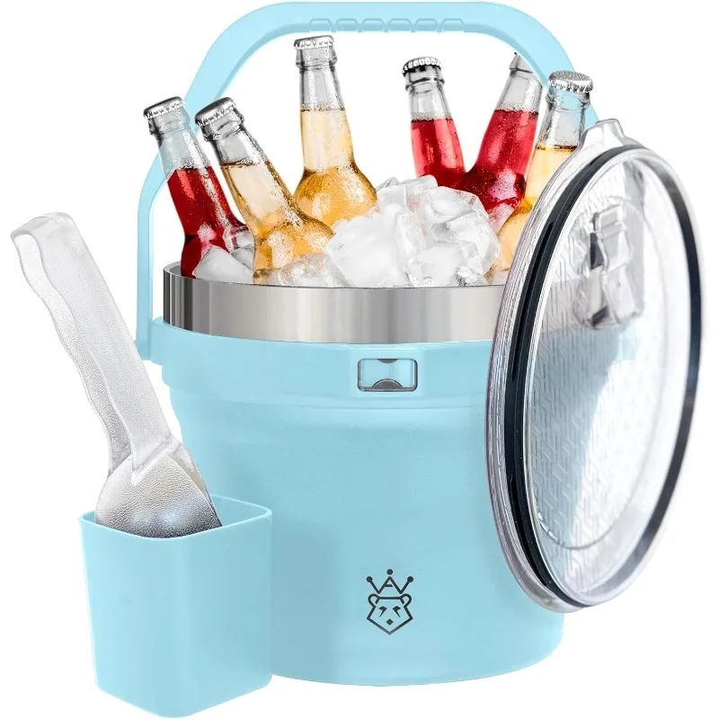 Large Ice Bucket for Parties, Double-Wall Vacuum Insulated Ice Bucket & Lid, Ice Scoop & Holder,Stainless Steel Champagne Bucket
Large Ice Bucket for Parties, Double-Wall Vacuum Insulated Ice Bucket & Lid, Ice Scoop & Holder,Stainless Steel Champagne Bucket
