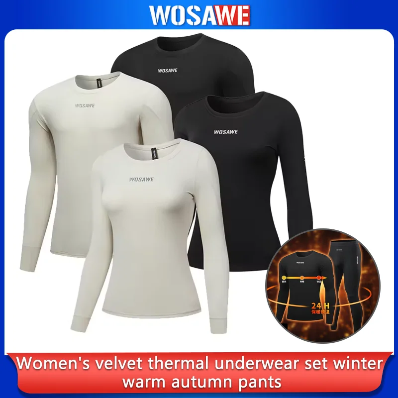 WOSAWE Women's Fleece Lined Thermal Underwear Set Motorcycle Skiing Base Layer Winter Warm Long Johns Shirts & Tops Bottoms
WOSAWE Women's Fleece Lined Thermal Underwear Set Motorcycle Skiing Base Layer Winter Warm Long Johns Shirts & Tops Bottoms