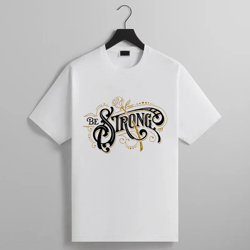 Men's Casual Short Sleeve T-shirt Golden Be Strong Print Man Design Tees Vintage Trendy High Quality Cotton Tops for Male
Men's Casual Short Sleeve T-shirt Golden Be Strong Print Man Design Tees Vintage Trendy High Quality Cotton Tops for Male