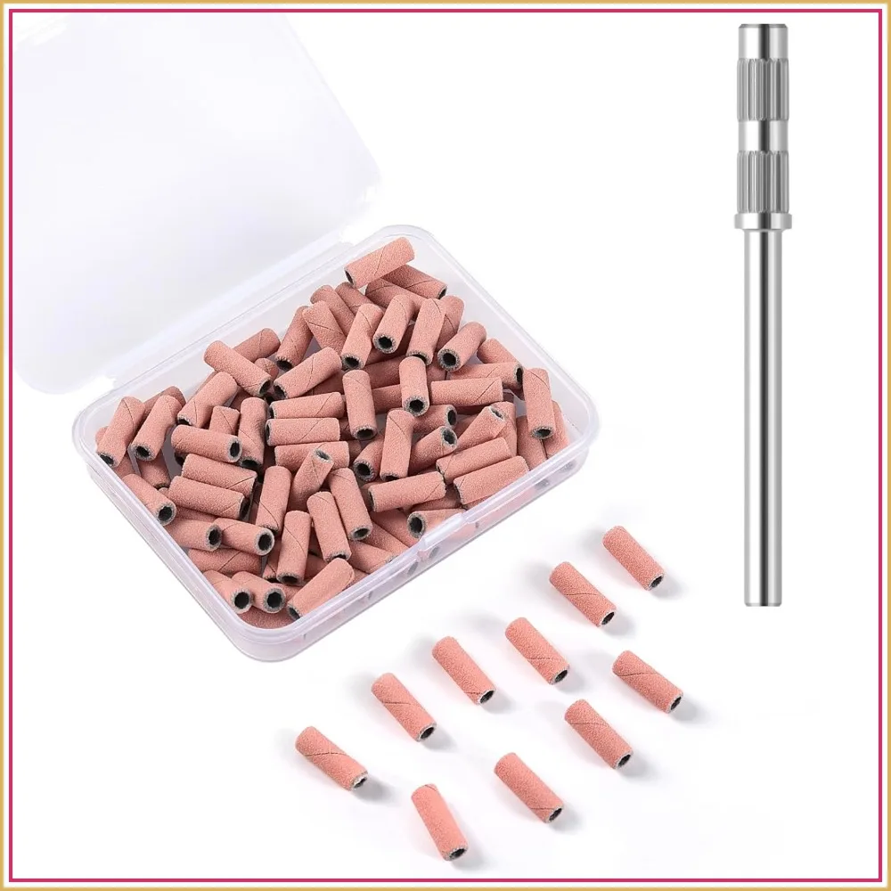 100pcs 3.1mm Mini Nail Sanding Bands, 240 Grit Extreme Fine Drill Bits for Acrylic Nails, Gel Manicure, Pedicure Prep, Pink
100pcs 3.1mm Mini Nail Sanding Bands, 240 Grit Extreme Fine Drill Bits for Acrylic Nails, Gel Manicure, Pedicure Prep, Pink