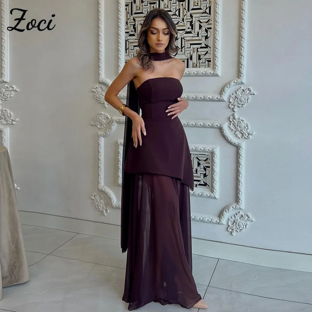 Zoci Classic Satin Chiffon A Line Prom Dressess Sleeveless Backless Formal Evening Gown Customized Scarf Wedding Engagement Gown
Zoci Classic Satin Chiffon A Line Prom Dressess Sleeveless Backless Formal Evening Gown Customized Scarf Wedding Engagement Gown