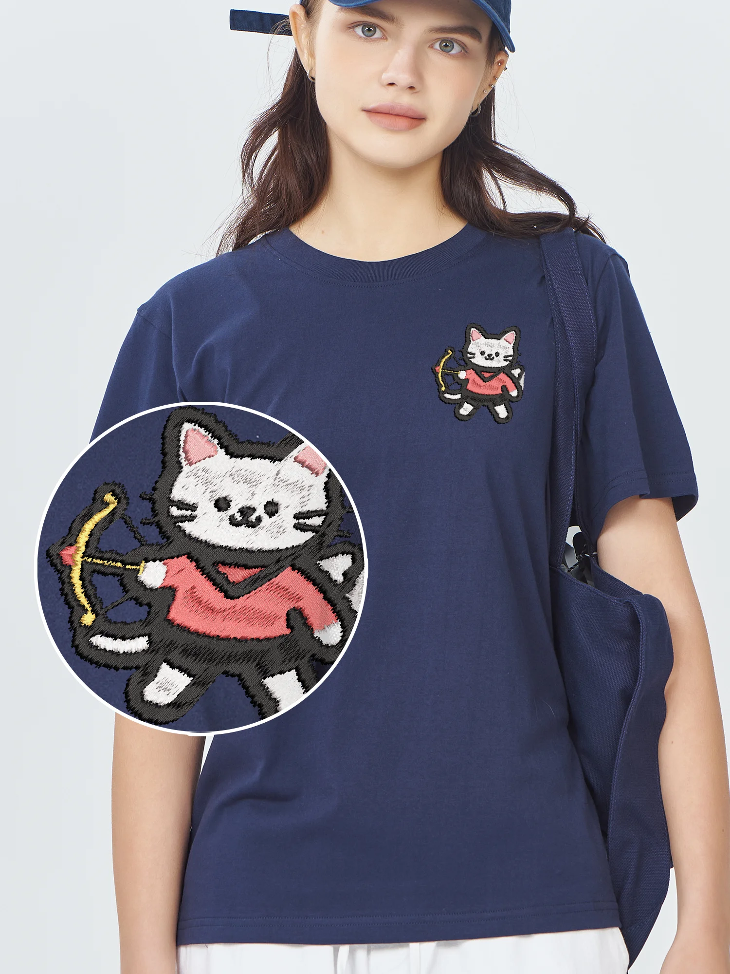 Cat Taking Loving Arrow Embroidered T Shirts Women Men Couple Summer Casual Style Fashion Embroidery Tees Best Gift
Cat Taking Loving Arrow Embroidered T Shirts Women Men Couple Summer Casual Style Fashion Embroidery Tees Best Gift
