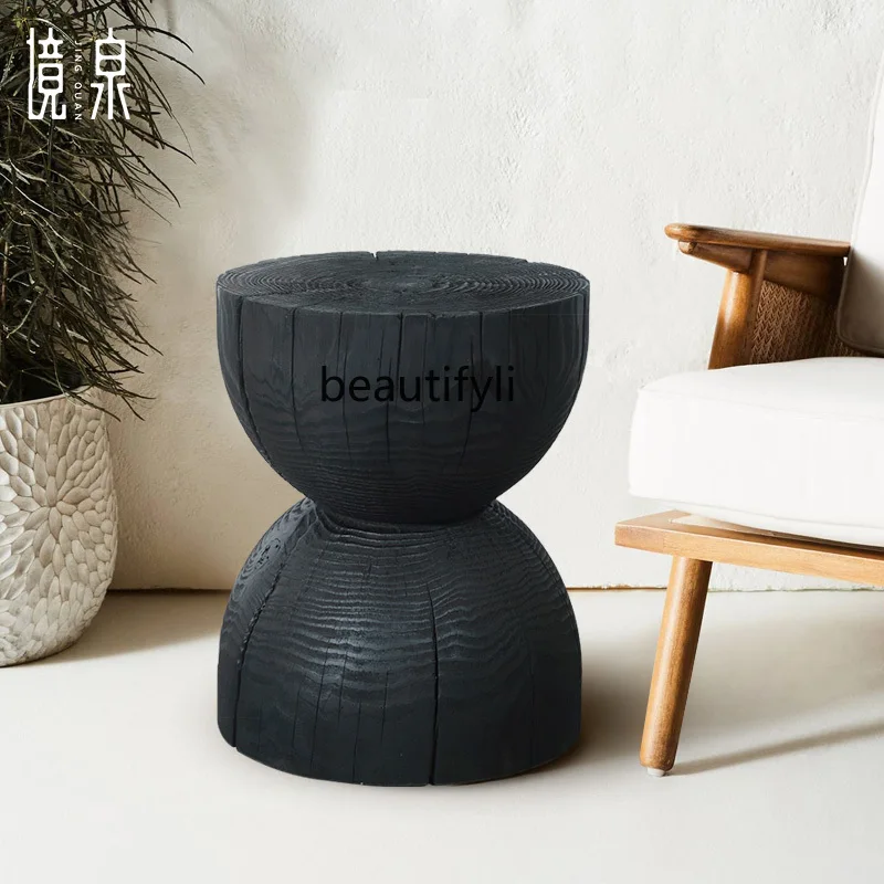 Black Carbonized Low Stool B&B Wooden Stump Ornament Side Table Natural Wood Stool Living Room Corner Table
Black Carbonized Low Stool B&B Wooden Stump Ornament Side Table Natural Wood Stool Living Room Corner Table