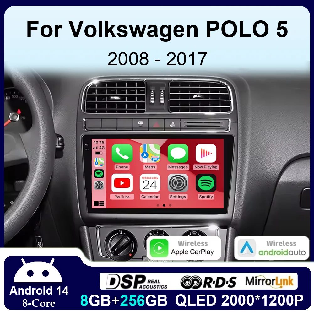 Android 14 авто радио для VW Volkswagen POLO 5 седан 2008-2020 беспроводной Carplay 4G + Wi-Fi автомобильный мультимедийный GPS Autoradid головное устройство
Android 14 авто радио для VW Volkswagen POLO 5 седан 2008-2020 беспроводной Carplay 4G + Wi-Fi автомобильный мультимедийный GPS Autoradid головное устройство
