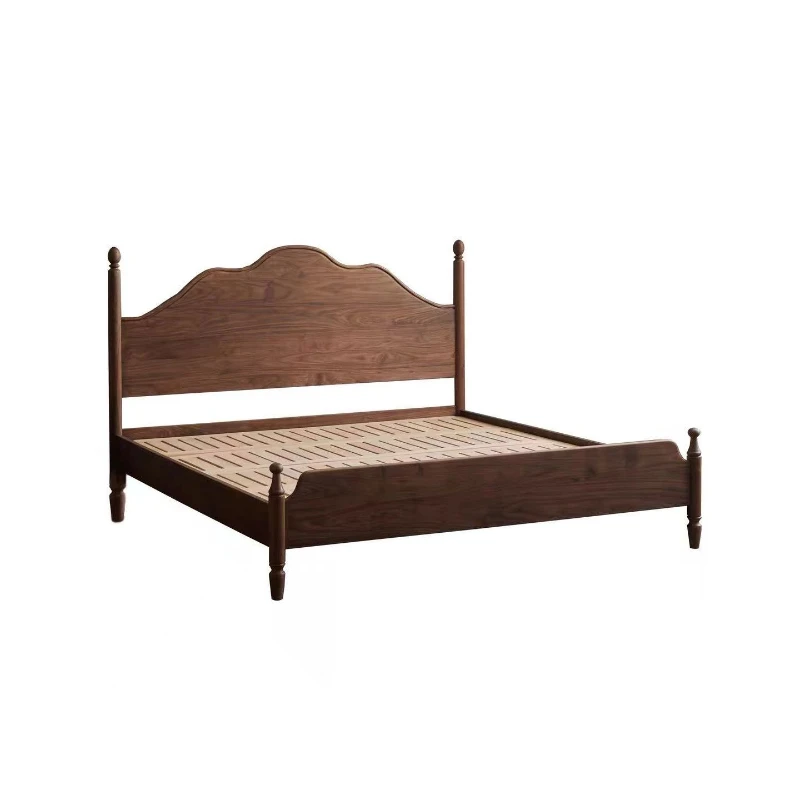 North American black walnut American double bed, French master bedroom retro bed
North American black walnut American double bed, French master bedroom retro bed