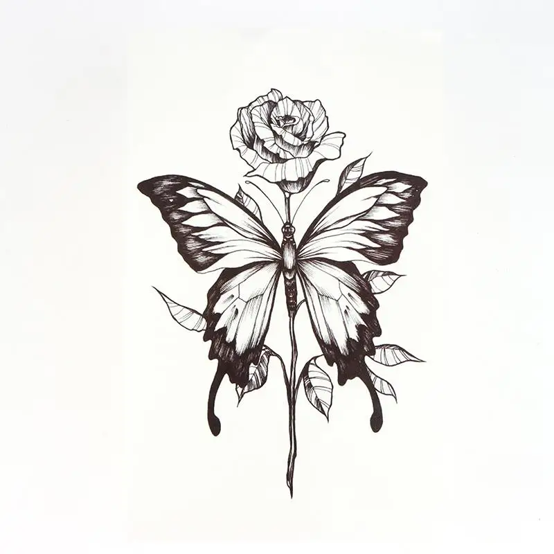 1 Sheet Waterproof Butterfly & Rose Temporary Tattoo Stickers - Realistic Black & White Body Art, 15-Day Long-Lasting
1 Sheet Waterproof Butterfly & Rose Temporary Tattoo Stickers - Realistic Black & White Body Art, 15-Day Long-Lasting