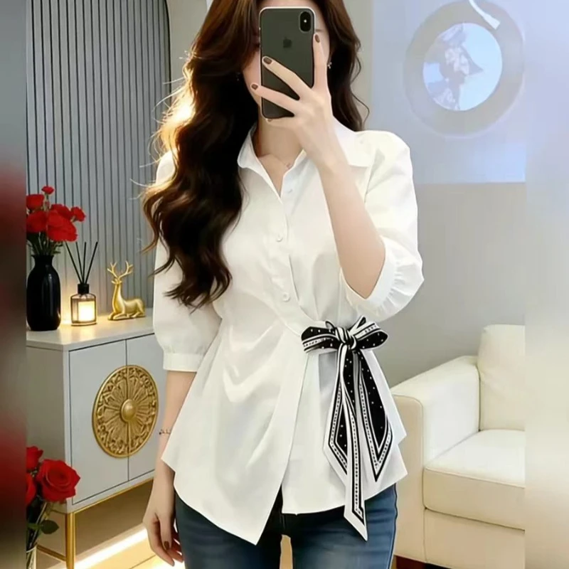 Vintage Women's Blouses Solid Casual Shirts Fashion Loose Spring/summer Korean Clothing Short Sleeves Women Tops
Vintage Women's Blouses Solid Casual Shirts Fashion Loose Spring/summer Korean Clothing Short Sleeves Women Tops