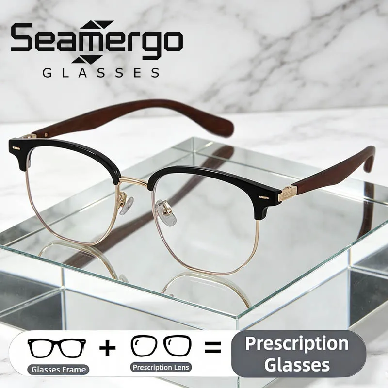 SEAMERGO Trending Metal Half Frame Prescription Glasses Men Square Anti-blue Reading Glasses Custom Women Retro Hyperopia
SEAMERGO Trending Metal Half Frame Prescription Glasses Men Square Anti-blue Reading Glasses Custom Women Retro Hyperopia