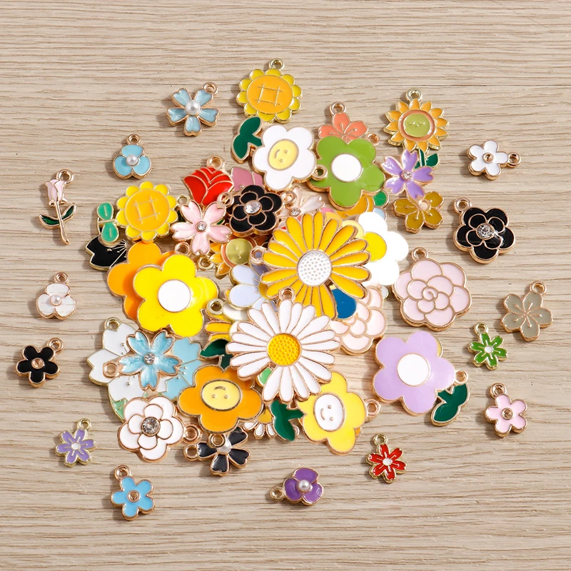 Tusember 10pcs Charms Mix Cute Enamel Sakura Blossom Daisy Rose Flower Charm for Jewelry Making Earrings Necklace Accessories
Tusember 10pcs Charms Mix Cute Enamel Sakura Blossom Daisy Rose Flower Charm for Jewelry Making Earrings Necklace Accessories