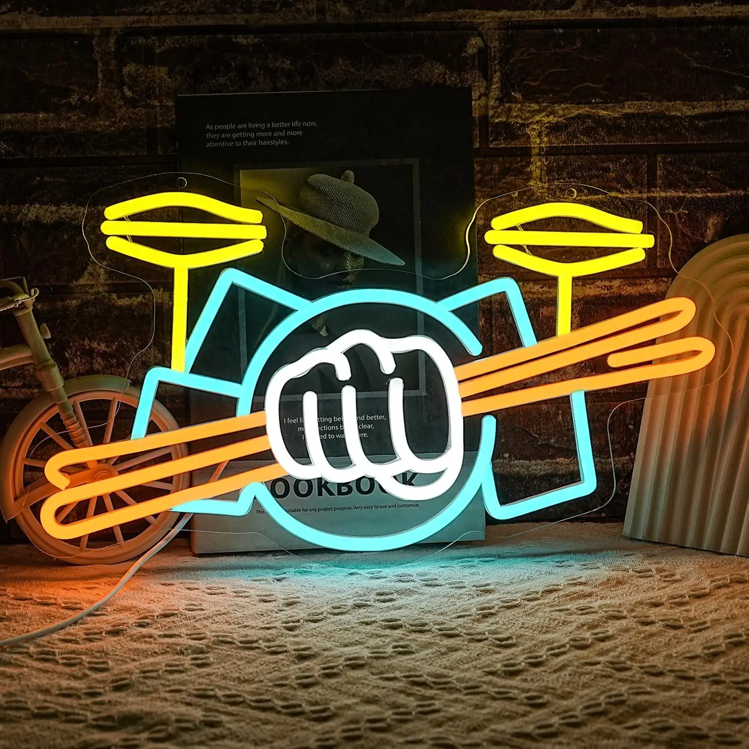 Drum Set Neon Sign Music LED Neon Light Musical Instrument Drummer Dimmable for Music Studio Musical Show Decor Birthday Gifts
Drum Set Neon Sign Music LED Neon Light Musical Instrument Drummer Dimmable for Music Studio Musical Show Decor Birthday Gifts