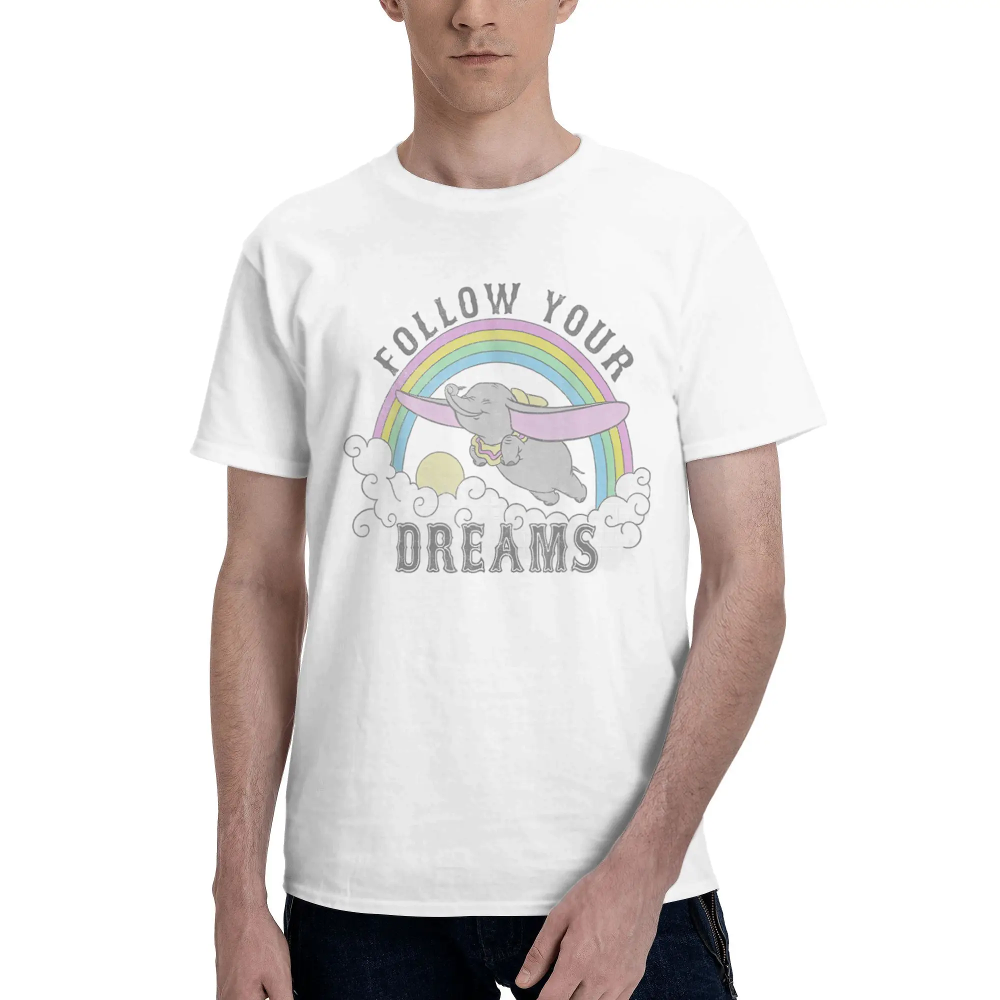 Dumbo Follow Your Dreams Printed T Shirt Men Women 100% Cotton Tee Shirt Clothes
Dumbo Follow Your Dreams Printed T Shirt Men Women 100% Cotton Tee Shirt Clothes
