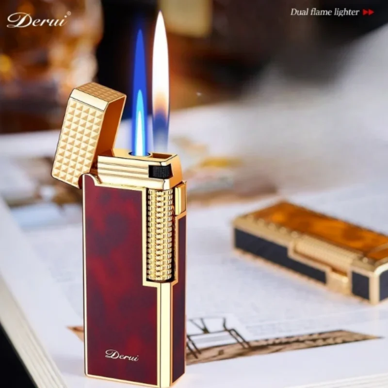DERUI New Narrow Version Gas Lighter, Dual Flame Switching, Exquisite and Compact, Metal, Grinding Wheel, Gift for Men and Women
DERUI New Narrow Version Gas Lighter, Dual Flame Switching, Exquisite and Compact, Metal, Grinding Wheel, Gift for Men and Women
