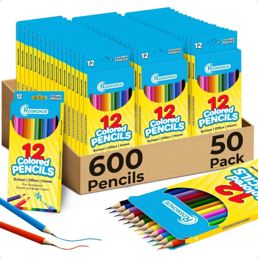 Bulk Colored Pencils 50 Pack 600 Count Pre Sharpened Color Pencils for 12 Assorted Colors Bulk Pack for Classrooms Teachers Art
Bulk Colored Pencils 50 Pack 600 Count Pre Sharpened Color Pencils for 12 Assorted Colors Bulk Pack for Classrooms Teachers Art