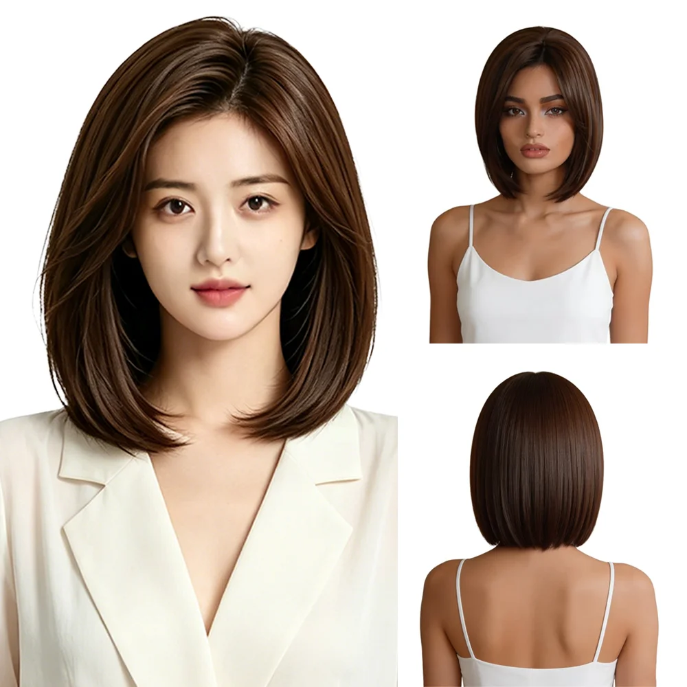 Chocolate Brown Straight Bob Wig With Side Fringe Natural Hairline Soft Synthetic Wig Breathable Cap For Women Daily Wear
Chocolate Brown Straight Bob Wig With Side Fringe Natural Hairline Soft Synthetic Wig Breathable Cap For Women Daily Wear
