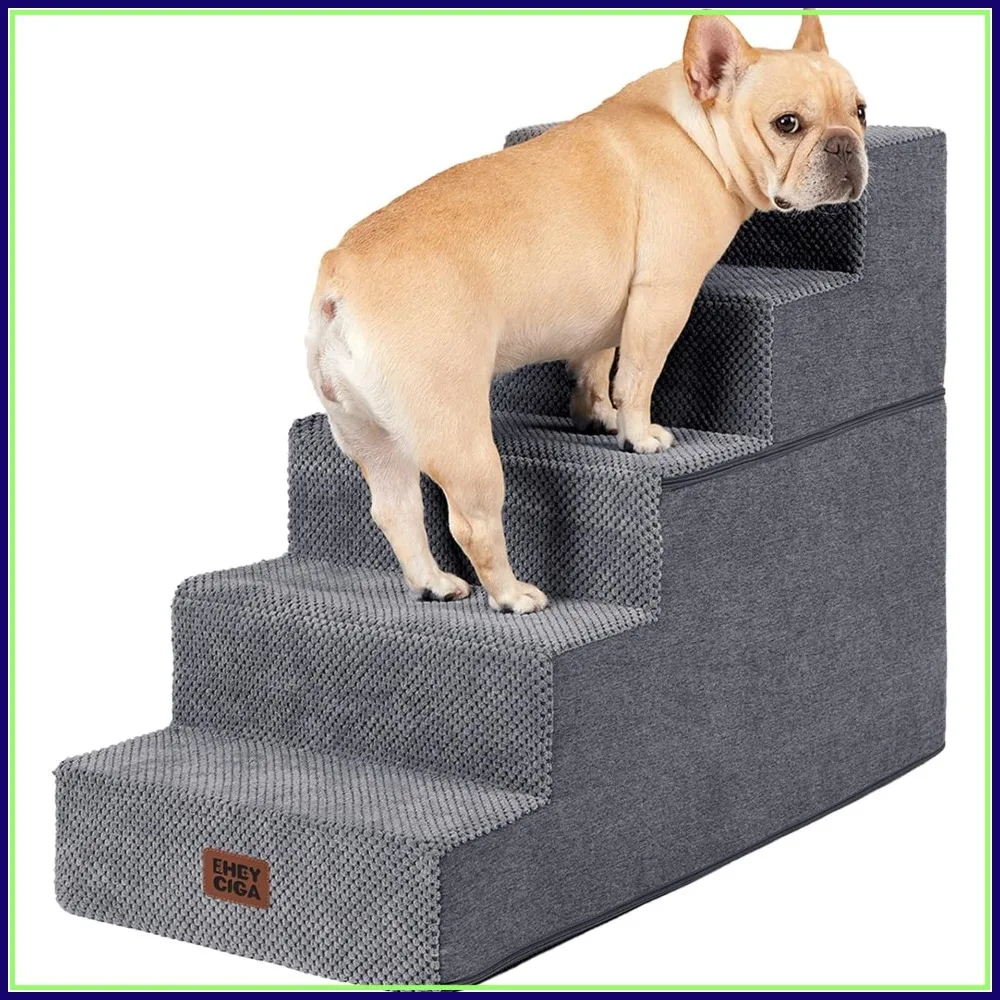 5-Step Dog Stairs for High Bed 22.5" H, Pet Steps for Small Dogs & Cats, Non-Slip Foam Ramp Indoor, Grey
5-Step Dog Stairs for High Bed 22.5" H, Pet Steps for Small Dogs & Cats, Non-Slip Foam Ramp Indoor, Grey