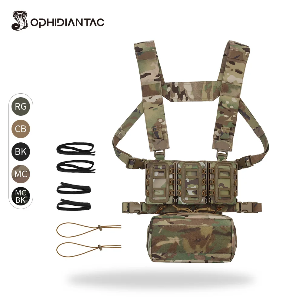OPHIDIANTAC Laser Cut Chest Rig With Triple Mag Pouch Lightweight MOLLE Chest Hanging Vest Hunting Accessories
OPHIDIANTAC Laser Cut Chest Rig With Triple Mag Pouch Lightweight MOLLE Chest Hanging Vest Hunting Accessories
