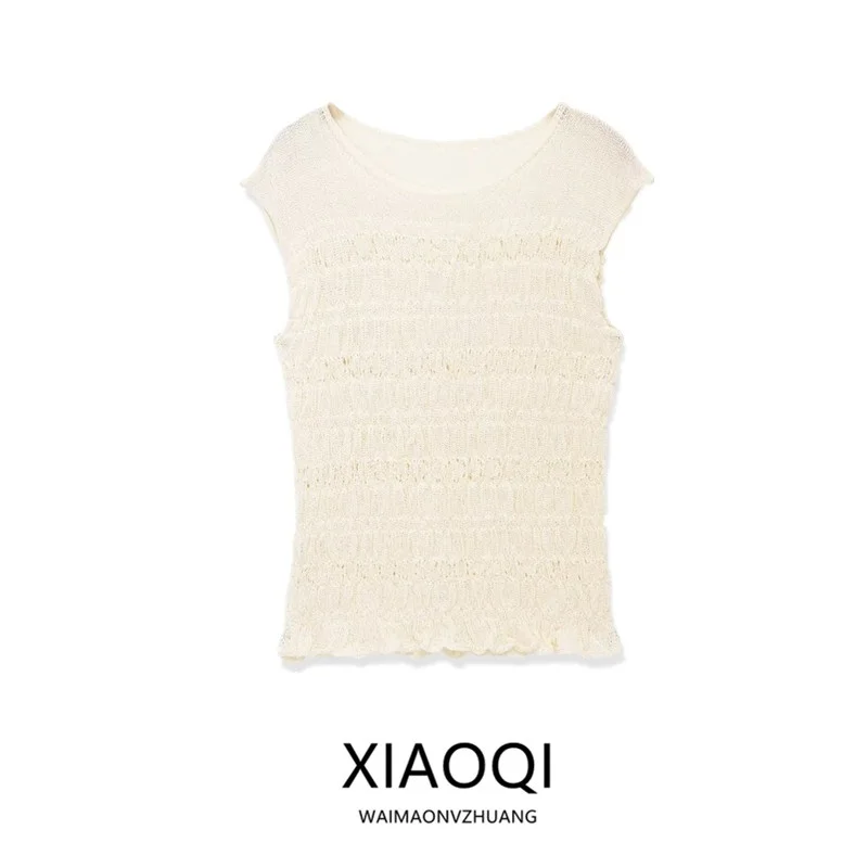 Spring Summer 2026 Women's Knitted Sleeveless round Neck Elastic Honeycomb Top New Arrival Slim Fit Style Simple Design
Spring Summer 2026 Women's Knitted Sleeveless round Neck Elastic Honeycomb Top New Arrival Slim Fit Style Simple Design
