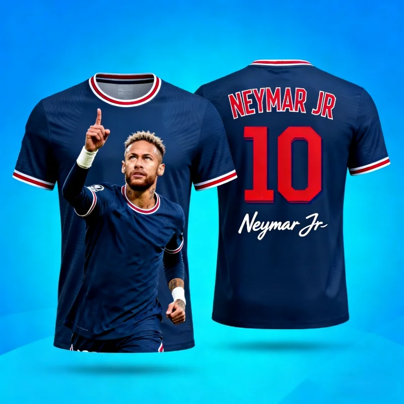 Футбольная футболка PSG Home Neymar JR 10 Edition для мужчин и женщин, быстросохнущая, дышащая, с коротким рукавом, летняя, с автографом, для пляжного серфинга.
Футбольная футболка PSG Home Neymar JR 10 Edition для мужчин и женщин, быстросохнущая, дышащая, с коротким рукавом, летняя, с автографом, для пляжного серфинга.