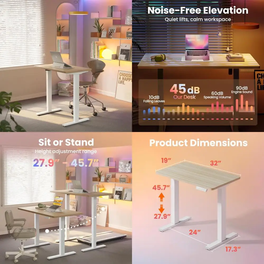 Adjustable Height Electric Standing Desk with 4 Memory Settings for Home Office and Computer Use
Adjustable Height Electric Standing Desk with 4 Memory Settings for Home Office and Computer Use