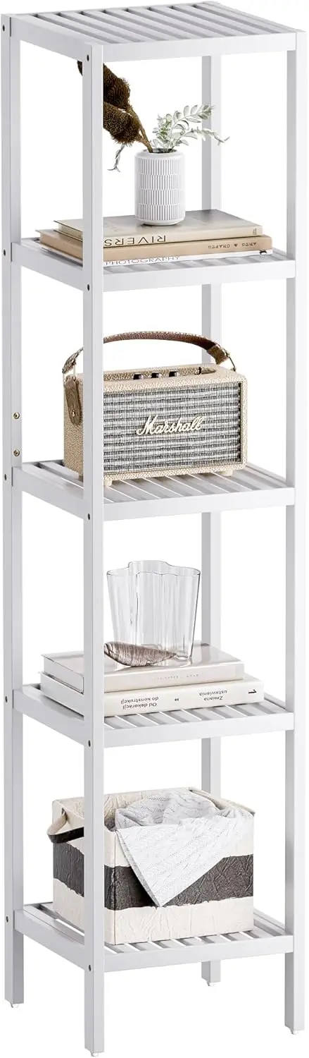 5-ярусная бамбуковая полка для хранения, многофункциональный органайзер для ванной, гостиной, кухни, белого цвета
5-ярусная бамбуковая полка для хранения, многофункциональный органайзер для ванной, гостиной, кухни, белого цвета