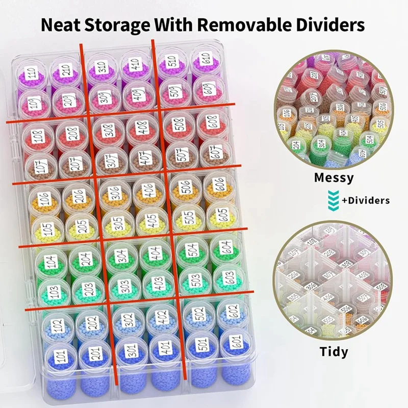 60 Bottle -Painting Storage Containers, 15 Grids Adjustable Craft Storage Container, Leakproof Bead Organizer-A21R
60 Bottle -Painting Storage Containers, 15 Grids Adjustable Craft Storage Container, Leakproof Bead Organizer-A21R