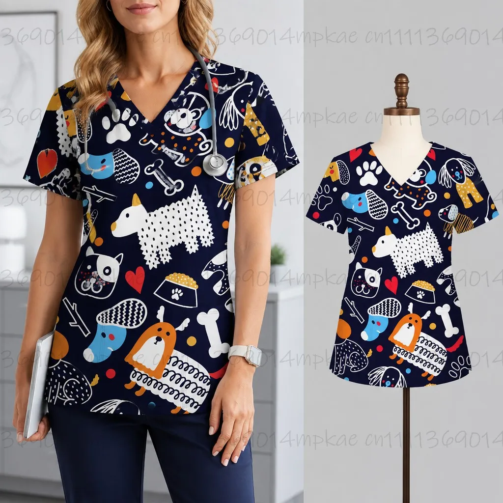 Summer Nurse Uniform for Women, Cute Animal Print V-Neck Surgical Gown with Pockets, Dental Clinic/Cosmetic Surgery Dress
Summer Nurse Uniform for Women, Cute Animal Print V-Neck Surgical Gown with Pockets, Dental Clinic/Cosmetic Surgery Dress