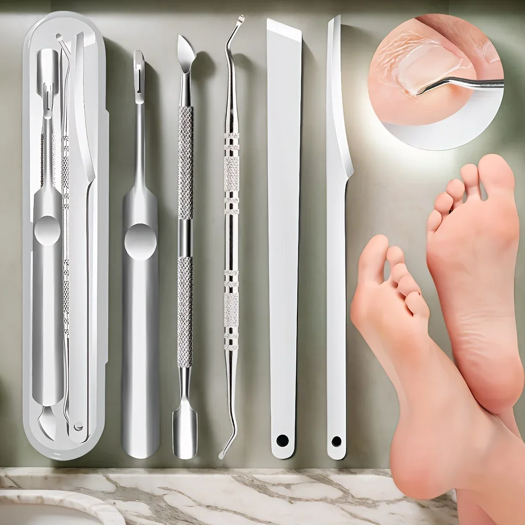 5pcs stainless steel multifunctional foot beauty tools for removing toenails,calluses,dead skin,dead skin forks, sharp pedicures
5pcs stainless steel multifunctional foot beauty tools for removing toenails,calluses,dead skin,dead skin forks, sharp pedicures