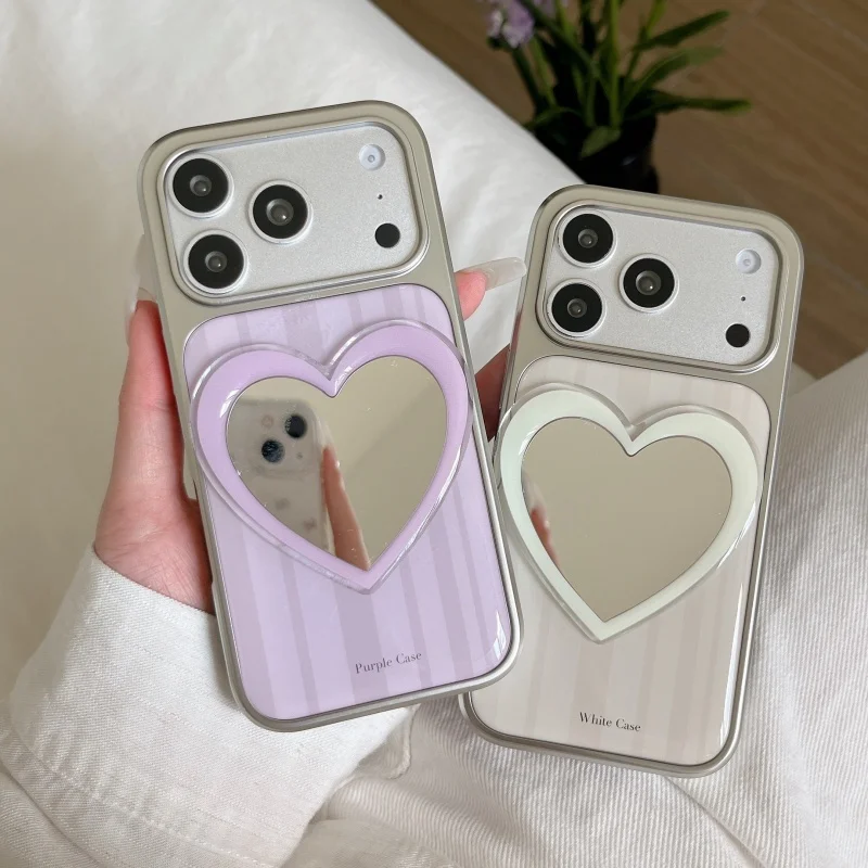 Fashion Plating Purple Stripes Phone Case For iPhone 17 Pro 16 15 Pro Max Cover with Love Heart Mirror Stand Cute Protective Cas
Fashion Plating Purple Stripes Phone Case For iPhone 17 Pro 16 15 Pro Max Cover with Love Heart Mirror Stand Cute Protective Cas