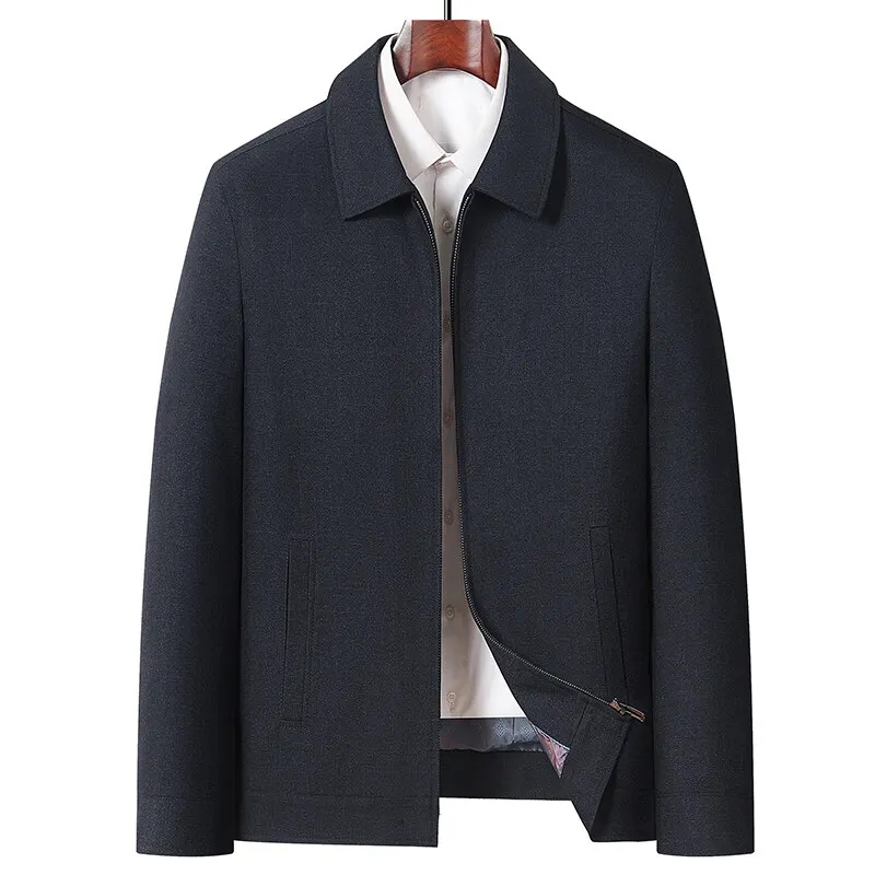 Middle-aged men's spring and autumn jacket business casual dad suit middle-aged and elderly lapel zipper top coat
Middle-aged men's spring and autumn jacket business casual dad suit middle-aged and elderly lapel zipper top coat