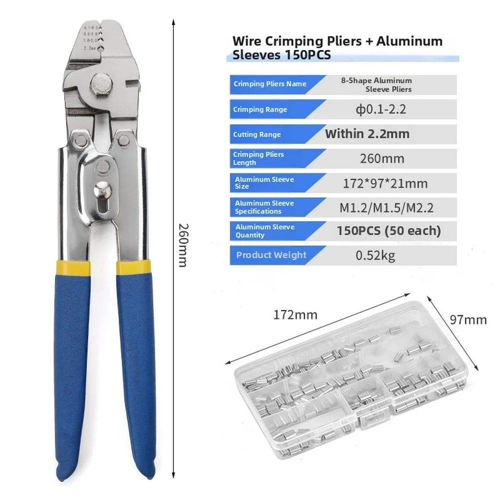 Figure 8 Crimping Pliers Stainless Steel for Aluminum Connectors with Built-in Cutter for 0.1mm to 2.2mm Wires
Figure 8 Crimping Pliers Stainless Steel for Aluminum Connectors with Built-in Cutter for 0.1mm to 2.2mm Wires