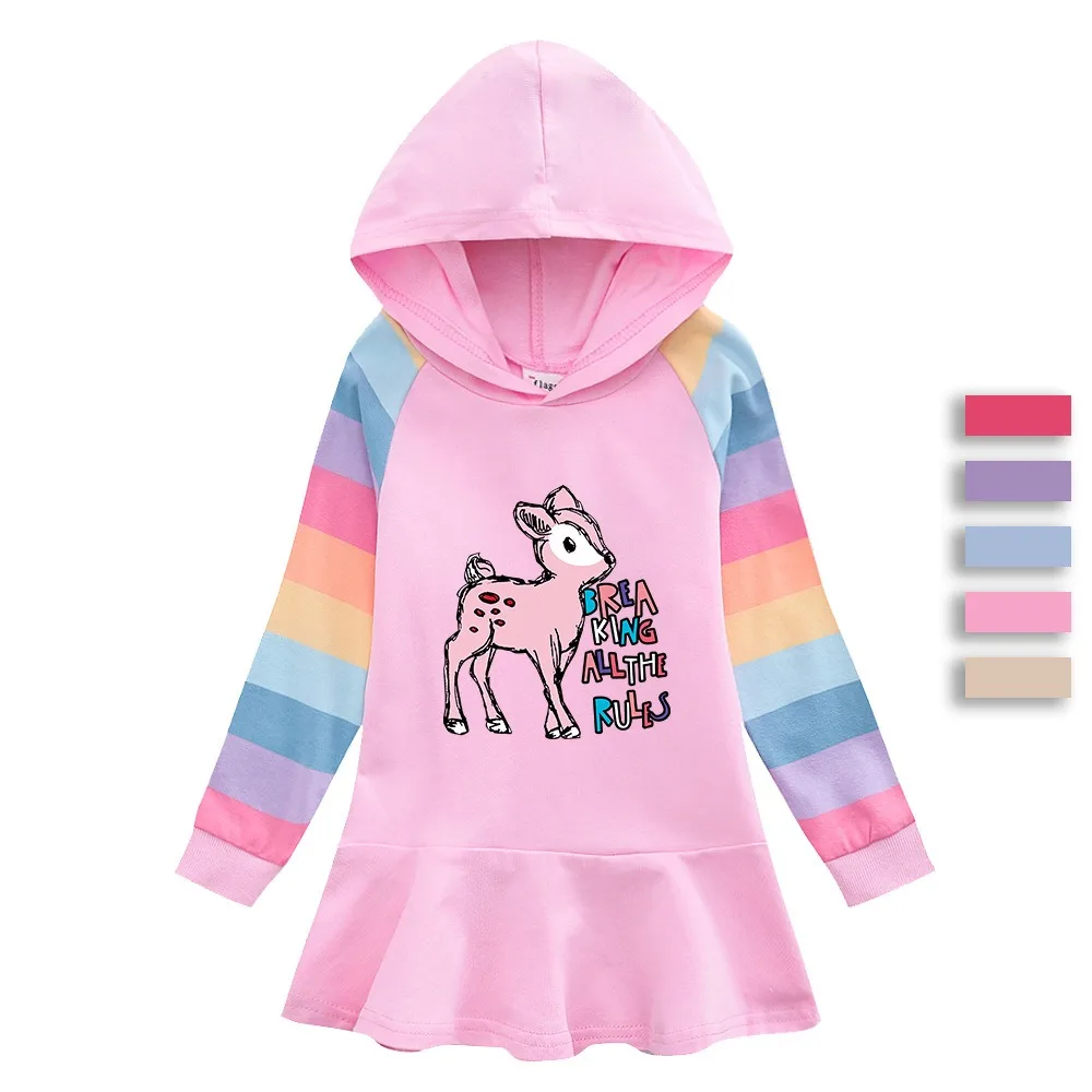 New Girls Dress Unicorn Quality Cotton Autumn Fashion Kid Clothing for Children Pink Long Sleeve Kids Clothes Hooded Rainbow
New Girls Dress Unicorn Quality Cotton Autumn Fashion Kid Clothing for Children Pink Long Sleeve Kids Clothes Hooded Rainbow