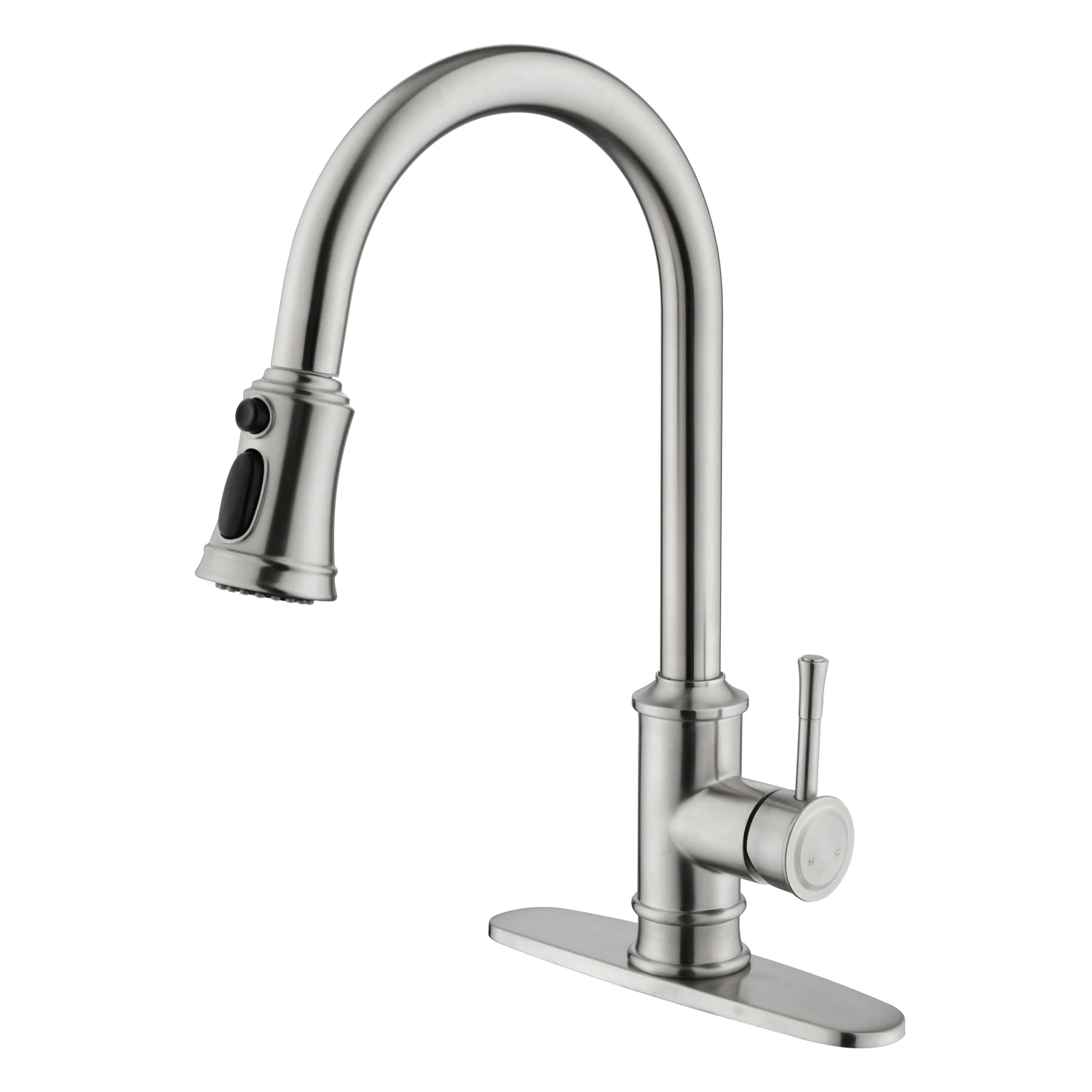 High Arc Brushed Nickel Pull Out Kitchen Faucet with Stainless Steel Sink Faucet and Pull Down Sprayer
High Arc Brushed Nickel Pull Out Kitchen Faucet with Stainless Steel Sink Faucet and Pull Down Sprayer