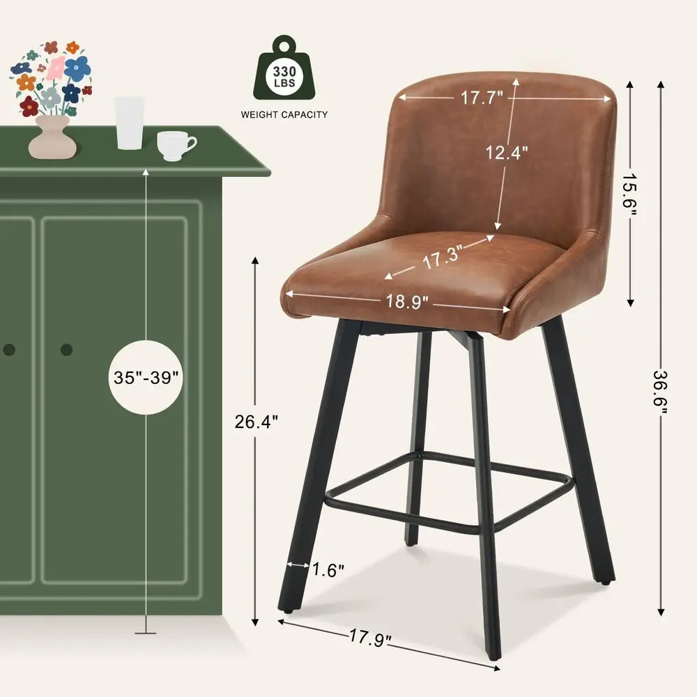 Swivel Bar Stools Set of 3, 26H Upholstered Barstools with Backs, Modern Counter Height Bar Stool Chairs for Kitchen Island, Me
Swivel Bar Stools Set of 3, 26H Upholstered Barstools with Backs, Modern Counter Height Bar Stool Chairs for Kitchen Island, Me