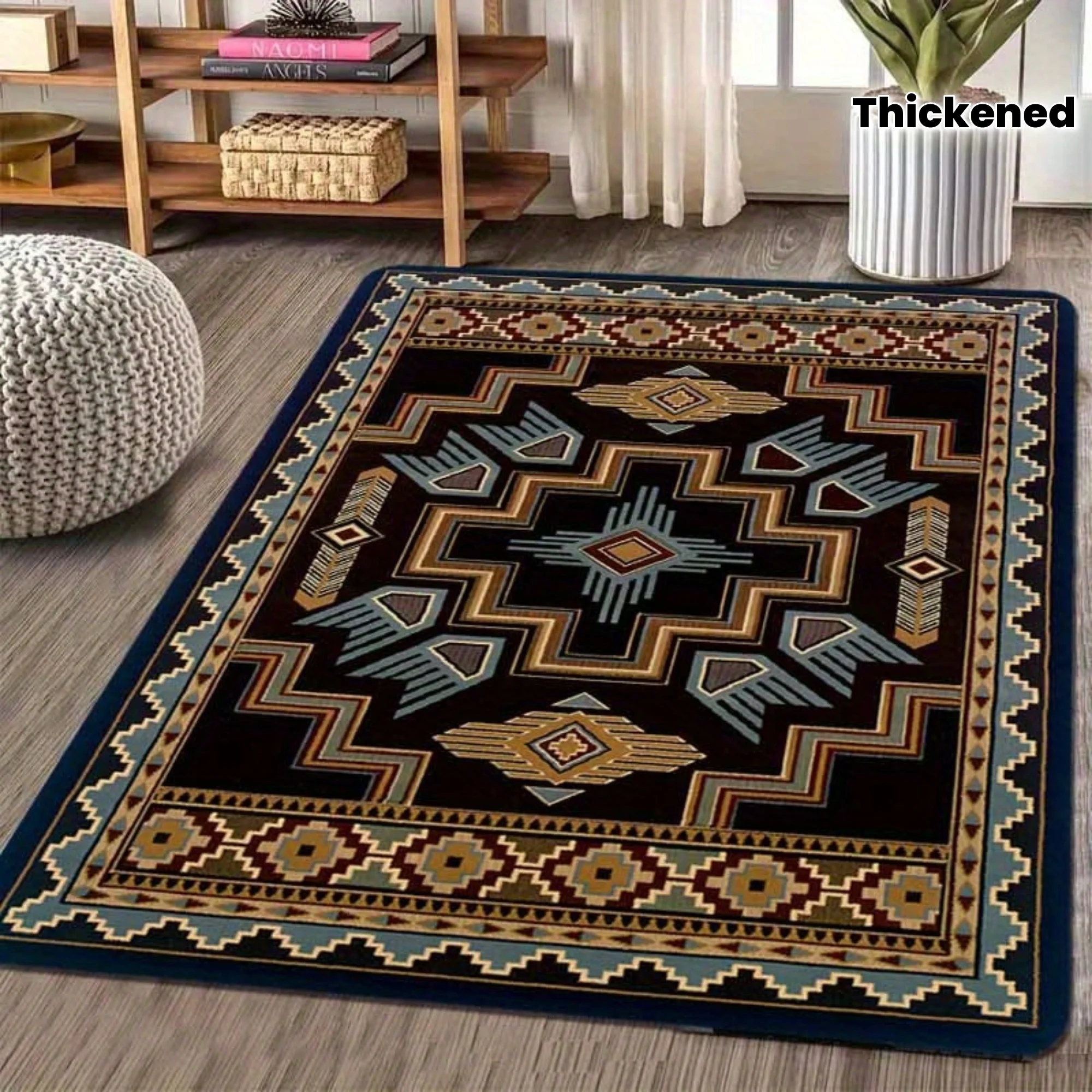 Vintage Aztec Tribal Themed Rug, Thickened Southwestern Geometric Floor Mat for Living Room, Bedroom, Non-Slip Decorative Carpet
Vintage Aztec Tribal Themed Rug, Thickened Southwestern Geometric Floor Mat for Living Room, Bedroom, Non-Slip Decorative Carpet