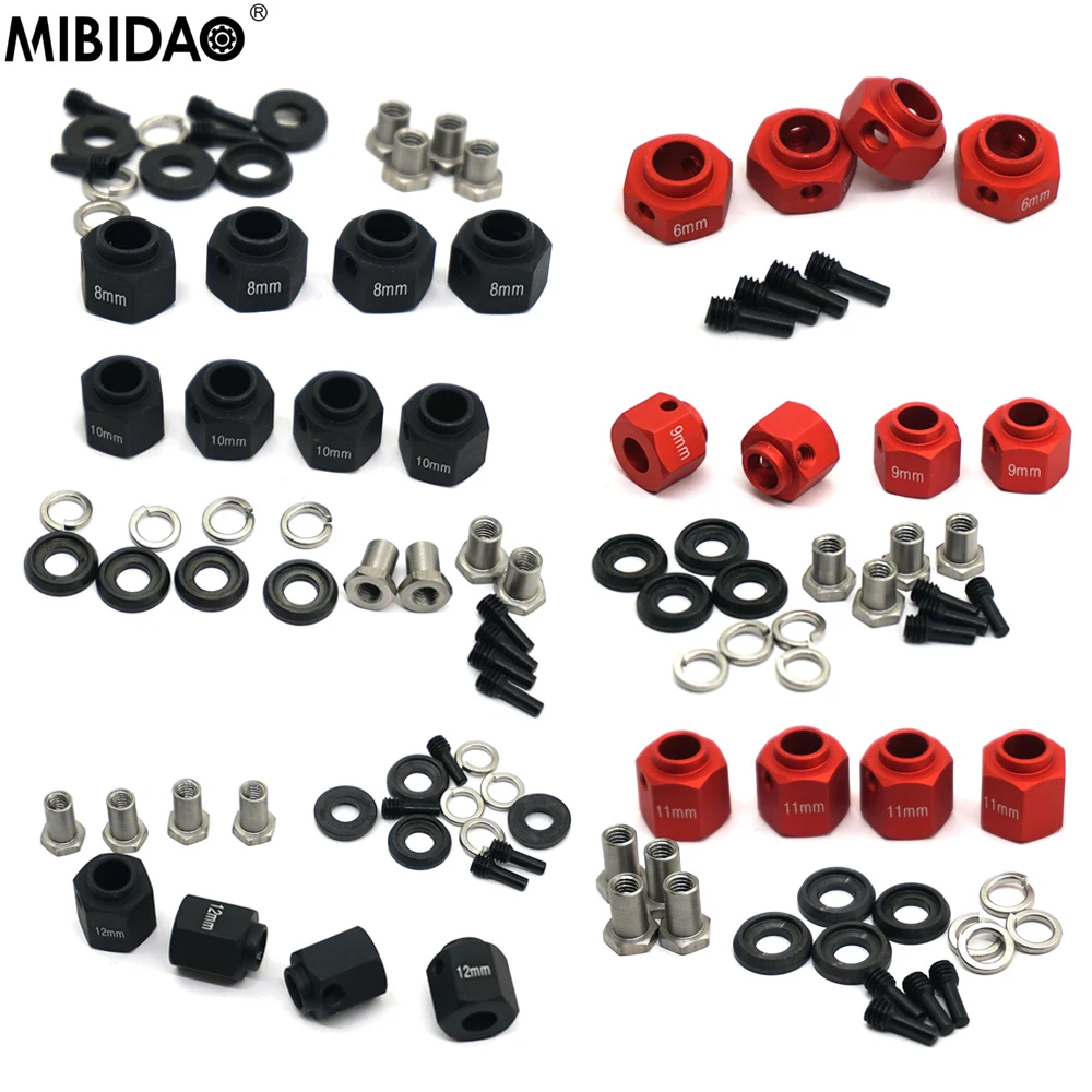 MIBIDAO 4Pcs 6/8/9/10/11/12mm Wheel Hex 12mm Drive Hubs with Needles Screws For 1/10 TRX-4 TRX4 RC Crawler Car
MIBIDAO 4Pcs 6/8/9/10/11/12mm Wheel Hex 12mm Drive Hubs with Needles Screws For 1/10 TRX-4 TRX4 RC Crawler Car