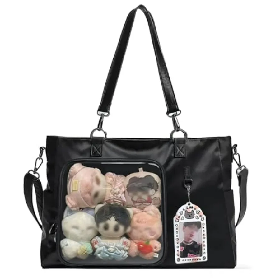 Kawaii Ita Bag for Women with Pin and Plush Penguin, Aesthetic Crossbody Bag With Anime Pins Display, Y2K Style Purse
Kawaii Ita Bag for Women with Pin and Plush Penguin, Aesthetic Crossbody Bag With Anime Pins Display, Y2K Style Purse