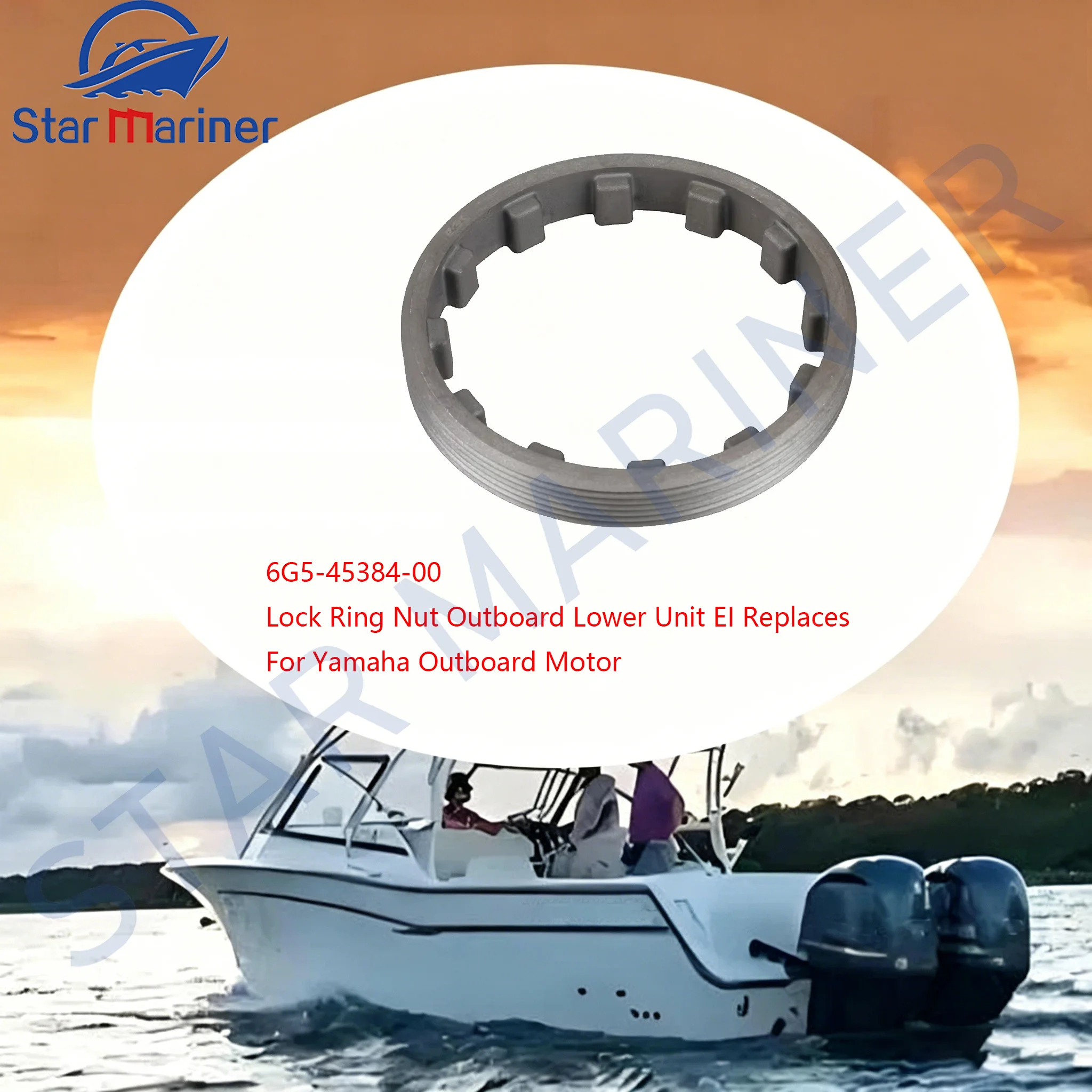 For Yamaha Lock Ring Nut Outboard Lower Unit EI Replaces 6G5-45384-00 Outboard Motor 6G5-45384 Boat Engine Aftermarket Parts
For Yamaha Lock Ring Nut Outboard Lower Unit EI Replaces 6G5-45384-00 Outboard Motor 6G5-45384 Boat Engine Aftermarket Parts